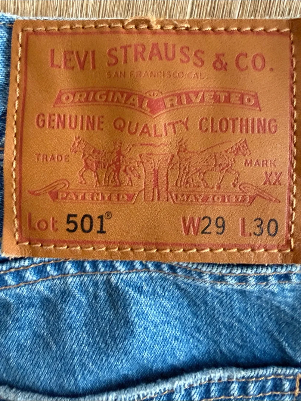 Levi’s 501 Original Fit Jeans Men’s W29 L30 Medium Wash Button Fly Straight Leg